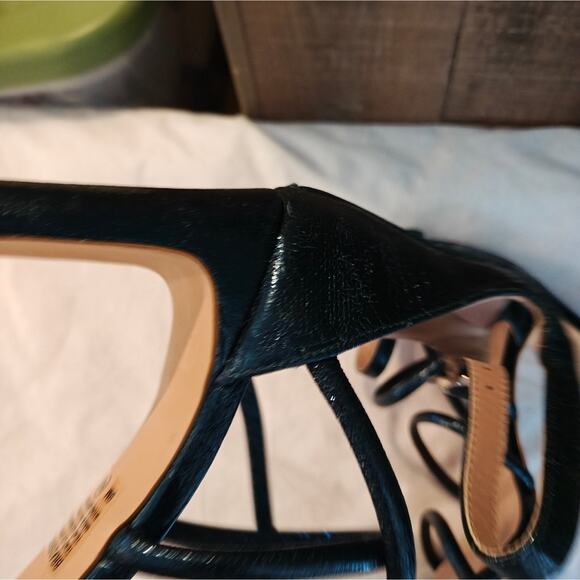 Bradshaw Caged Strappy Emerald Shimmer Green Heels 9 Sex in‎ the City Y2K - Picture 7 of 14